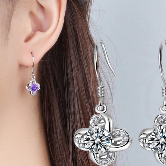 Sterling Silver 925 CZ Earrings - Picture 3 of 5